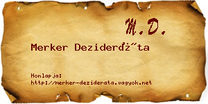 Merker Dezideráta névjegykártya